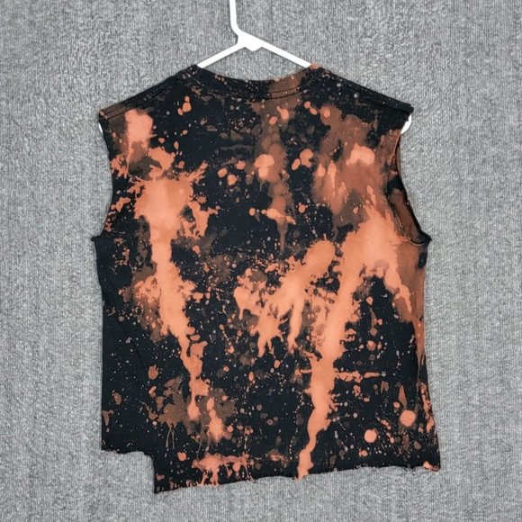 Daytona Beach Crop Top Womens S Black Brown Tie Dye Bike Week 2016 Jagged Edge - Picture 6 of 6